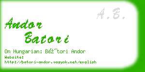 andor batori business card